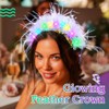 Evlry LED Feder Haarreif Leuchtend Blumen Haarband Glitzer Festival Karneval