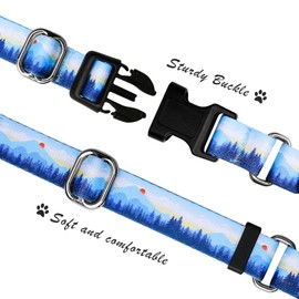 Hikiko Martingale Collar for Dogs Soft Durable Dog Collar for Small Medium Large Boy and Male Dogs No Pull No Slip Safety Buckle Dog Collars (Hill,Small)