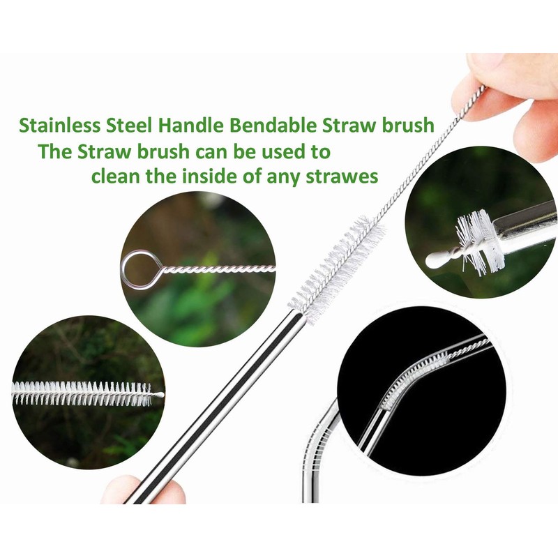 AFUUFA Straw Brush Set 10 Pieces Tube Cleaner Extension 12