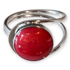 Ladies’ finger ring, real 925 silver, risi026, Silver