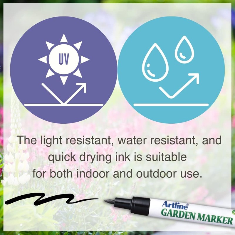 Artline Garden Markers, 0.8 mm Writing Width, Black, 12 Pack