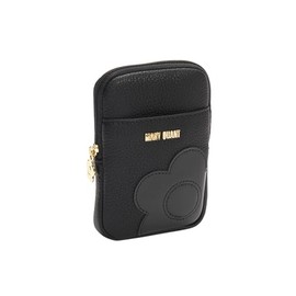 MARY QUANT Shrink Daisy Patch Lip Pouch, H 4.9 x W 3.5 x D 1.0 inches (12.5 x 9 x 2.5 cm), Black