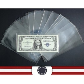 Frame A Coin (100) SMALL SIZE CURRENCY SLEEVES WITH LIP DUPONT MYLAR MELINEX HOLDERS