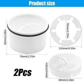 NVGFTG Hair Strainer Immersion Pipe for Shower Drain Fitting Set, Compatible with Drain Fitting 6960, 6963, 6961, 6962, Hair Filter Shower Drain, Hair Catcher Shower, White