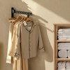 2 Pack Wall Mount Coat Hanger Holder Black Clothes Drying