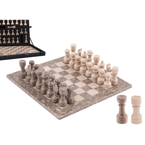 Marble Chess Set 12" Inches Oceanic and Verona Handmade Chess