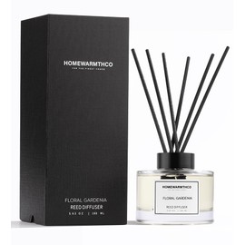 Homewarmthco Floral Gardenia Reed Diffuser Set - Luxury Fragrance Reed Diffusers for Home, Office & Bathroom Décor - Long-Lasting Scent with Non-Toxic Oils (5.63 oz)