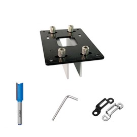 Namolit 2 in 1 Invisible Fastener Slotting Bracket Woodworking Router Base 65mm Trimming Machine Base Slotting Guide Locator with Milling Cutter for Cabinet Wardrobe Furniture Shoe Rack Type 3