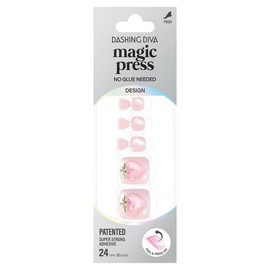 Dashing Diva Magic Press Magnetic Pedi Set, 1 Set, Pink Strawberry / 데싱디바 매직프레스 자석 페디 세트, 1세트, 핑크 스트로베리