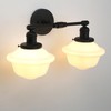 Pathson 2-Lights Milk White Glass Wall Sconce Lights, Modern Classic