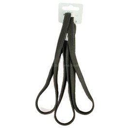 Headband 3 Black Plain Elastic Headbands IN7682