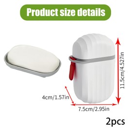 2Pcs Travel Soap Case, Portable Travel Soap Dish with Lid, Plastic Soap Travel Travel, for Travel, Bathroom, Camp, Outdoor(White)