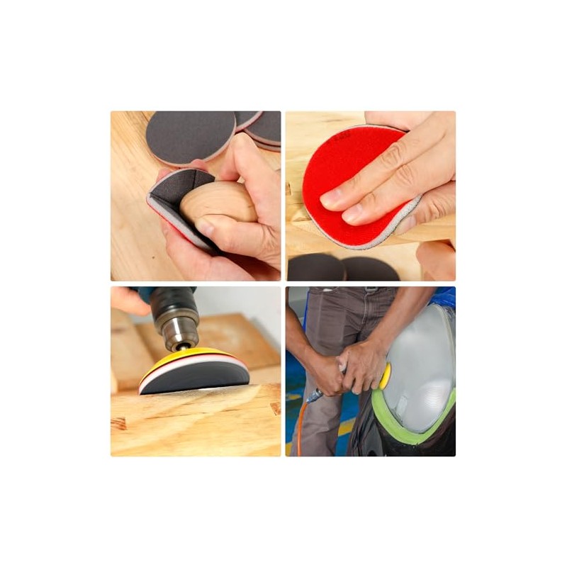 48 Pcs 3 inch Round Sanding Sponge 80-3000 Grit Sandpaper
