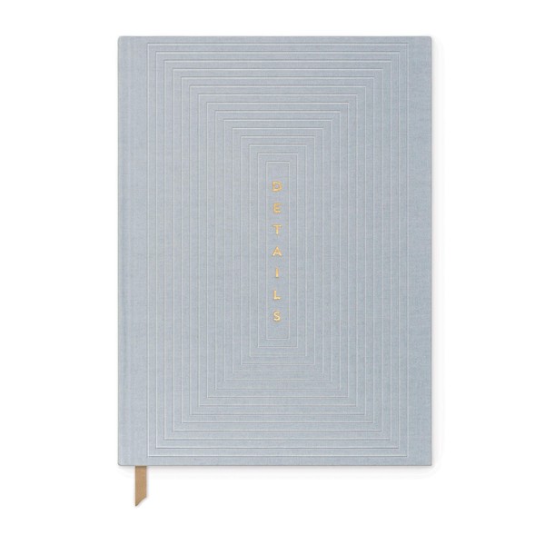 DesignWorks Ink Classic Bookbound Hardcover Journal, 7.5" x 10.25", Dusty Blue - Linear Boxes"Details