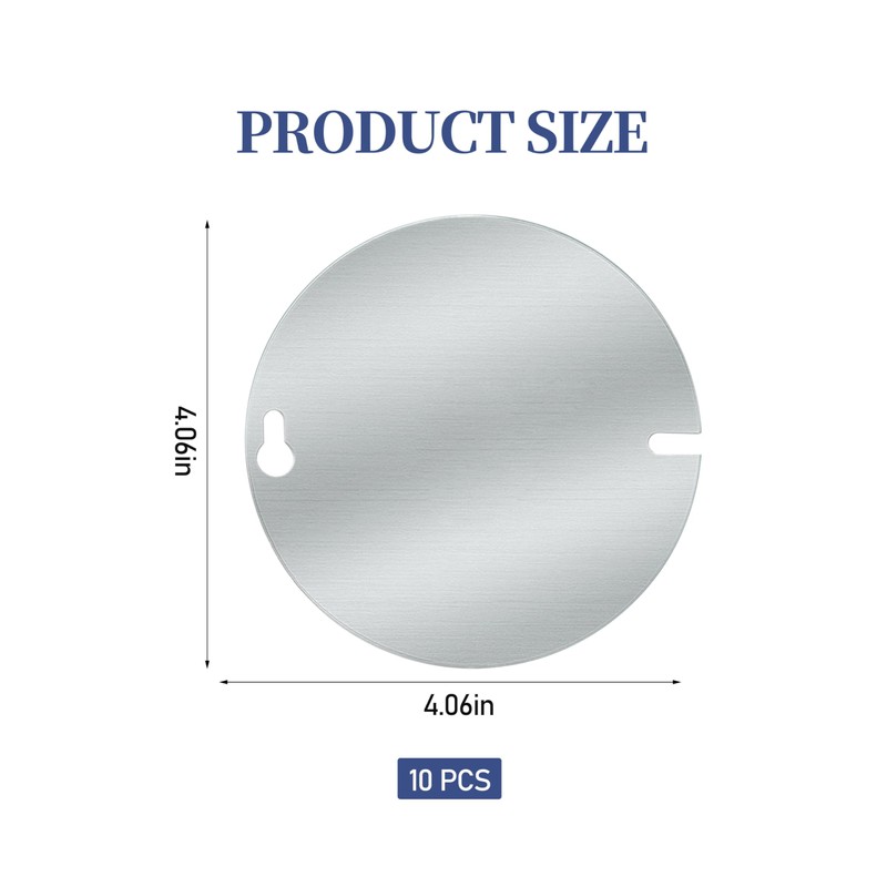 Round Electrical Box Cover, 4 Inch Metal Junction Box Covers