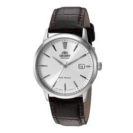 Orient 'Symphony 3' Japanese Automatic/Hand-Winding Watch with Leather Strap Dial Color: White (Model: RA-AC0F07S10A), Silver Case