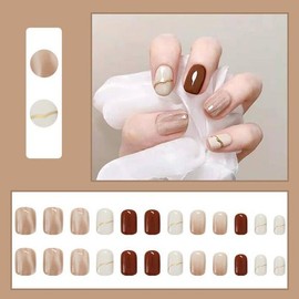 SellerHub Stick-on Nail Tips Marble Brown OSM-1005949 (S45885716) / 네일팁 붙이는 셀프 네일 마블 브라운 OSM-1005949 (S45885716)