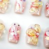 farfarflame Handmade Nail Tip, Short, False Nail Stand, 3D Diamond,