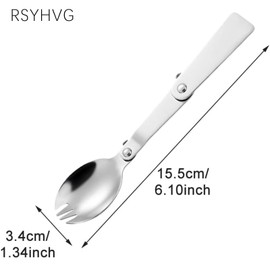 RSYHVG Folding Spoon, Portable Compact Folding Tableware, Stainless Steel Collapsible Spoon for Outdoor Camping Hiking Travel Utensils