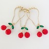 ZILucky Set of 12 Cherries Shower Curtain Hooks Rings, Red