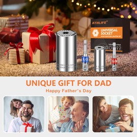 Athlife Universal Socket Set (7-19mm 11-32mm) Super Socket For Unscrew Any Bolt Tools with 3/8" 1/2" Power Drill Adapters Super Sockets Multi-function Tool Gifts for Dad, Husband and Men 4PCS