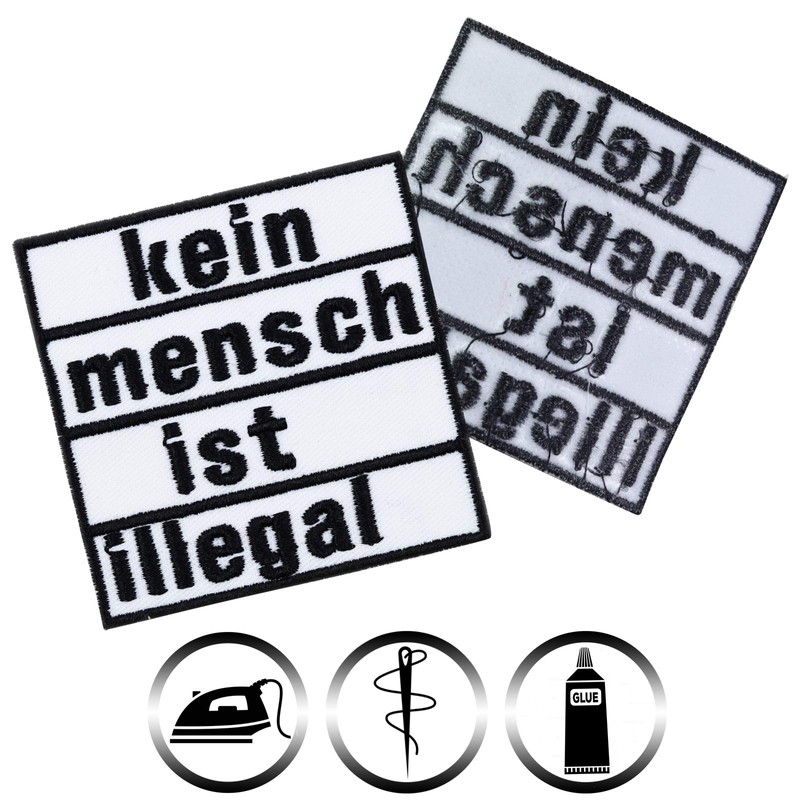 Sew-on "Kein Mensch ist Illegal" Sew-on/Iron-On Patch Human Rights Anti