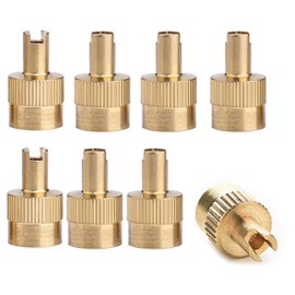 Tire Valve Stem Cap, 8 Pcs Metal Slotted Slot Valve Caps, Tire Valve Air Dust Cover Stem Cap Tyre Valve Caps, Valve Stem Covers Air-Proof Tire Caps Tire Dust Cap for Cars Trucks Bicycles (Yellow)
