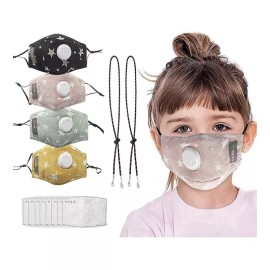 HoweNel 4 Kids Seamless Face Masks w/ 8 Activated Carbon Filter M.a.s.k w/ 2 Lanyard NEW