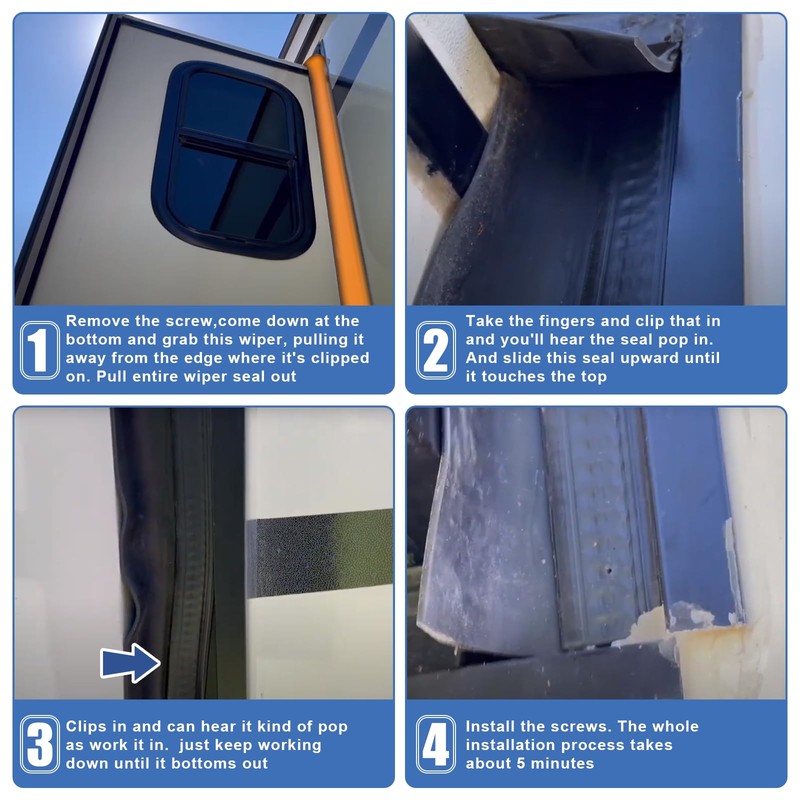 Wadoy 018-546 RV Slide Out Seal Camper RV Slide Out