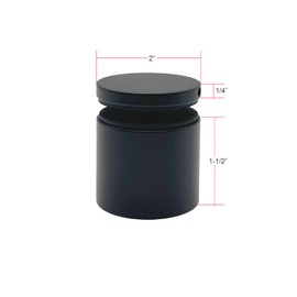 Shemonico Adjustable Black Standoff Mount for Glass Railing Adapter Signs Stainless Steel T316 2" Dia