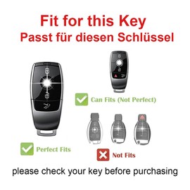 TECART ABS Smart Car Key Case Cover Fits Mercedes E S Class 2017-2020 W177 A220 E200 E300 E220 GLE 350 E43 AMG Portable Protective Key Cover Accessories Key with 3 Buttons, Carbon fibre black