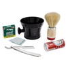 Hairlich Shaving Set with Interchangeable Blades, Plastic Shaving Soap Dish