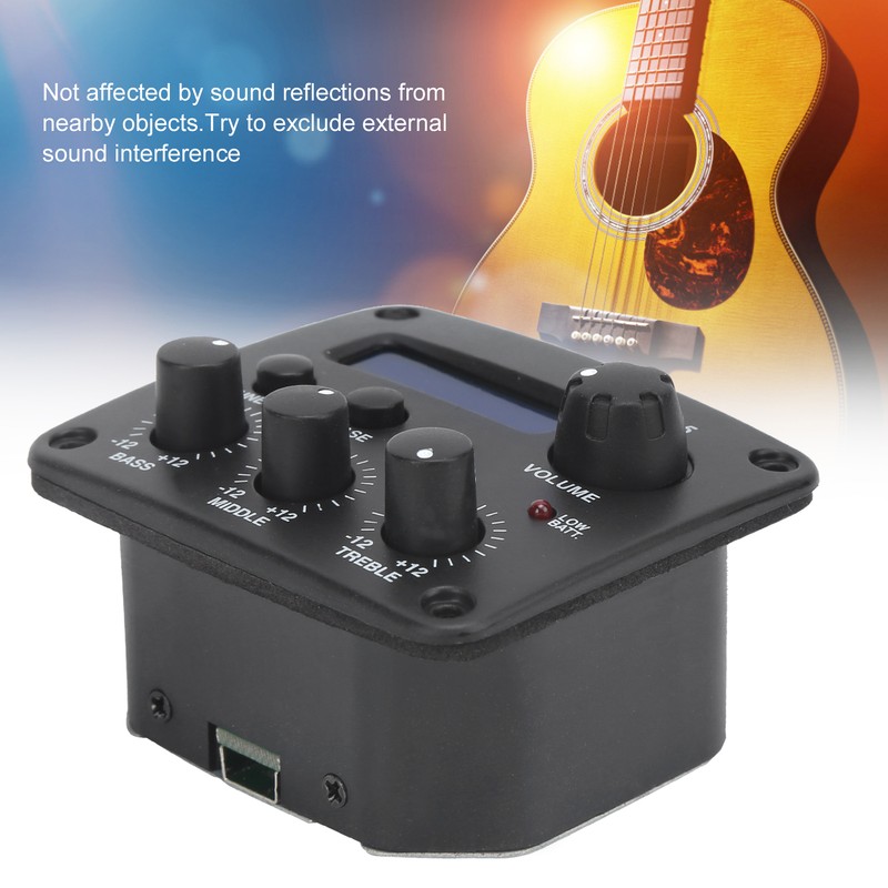 EQ Pickup 3Band AntiInterference Instrument Accessories for Folk Classical Guitar