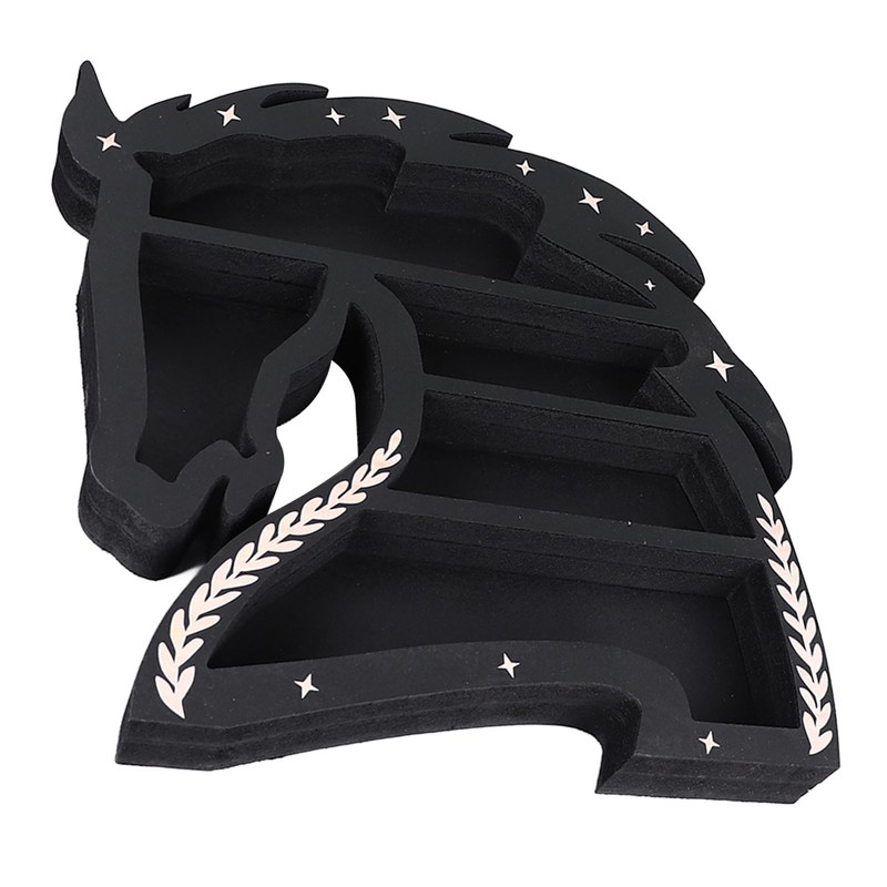 Horse Shape Wooden Crystal Display Shelf Decorative Wooden Crystal Wall