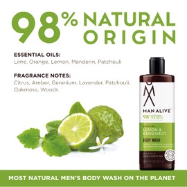 MAN ALIVE MAN ALIVE Shower Gel for men, 500ml mens body wash & face wash contains a masculine scent, Vegan, SLS Free & sulfate free formula. ideal mens grooming gifts for men (Original, Single)