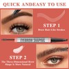 2-in-1 Eyebrow Pencil and Eyebrow Gel, Eyebrow Pencil with 4