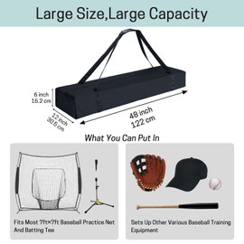 VISEMAN Baseball Softball Bow Style Net Replacement Bag Only,Baseball Practice Net Bag,Baseball Net Duffel Bag - Fits 7 x 7 Practice Net Systems for Teams & Coaches