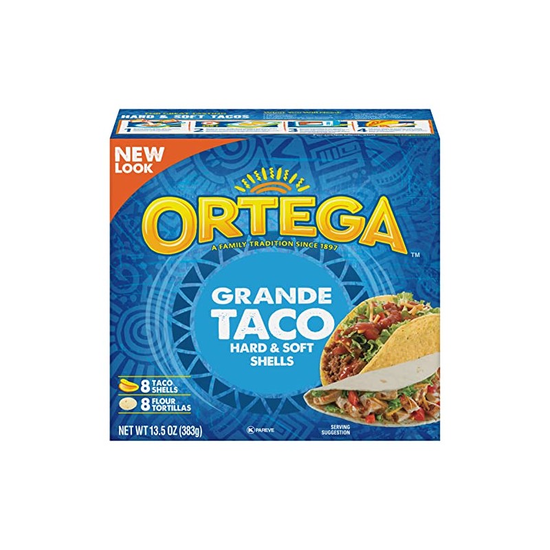 Ortega Taco Shells, Grande Hard & Soft, 16 ct