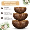 Bokon 12 Pcs Coconut Shell Bowls Polished Wooden Bowls Natural