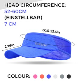 Sukeen Sun Visor Hat,UPF 50+ UV Sun Protective Sun Visors for Women,Running Hat Golf Hat for Men,Cooling Elastic Visor with Perspiration Breathable Sweatband,Sport Visor Cap for Tennis Cycling Blue