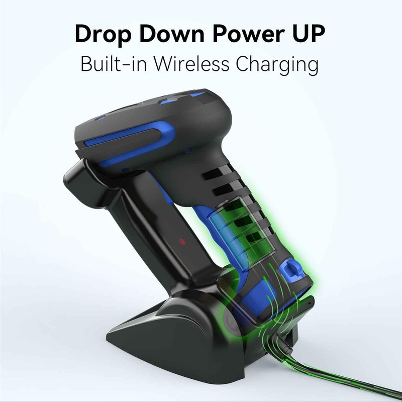 Alacrity Wireless Charging Barcode Scanner, 1D/2D Symbologies, Global Shutter Scan