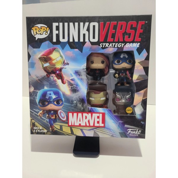 Funko Captain America, Iron Man, Black Panther, Funkoverse Strategy Game. Funko