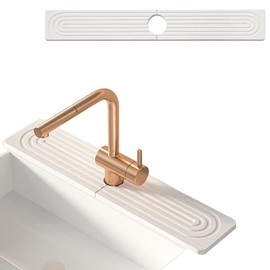 Faucet Mat for Kitchen Sink Splash Guard, Tap Stone Drying Mat 60 X 10 cm Kitchen Draining Sink Mats Diatom Mud Drying Mats for Counter and Bathroom, Aesthetic Water Absorbing Stone Tray