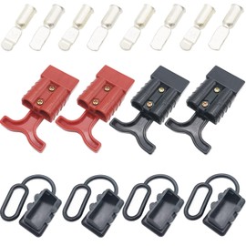 Battery Connector 50A, CESFONJER 600V Battery Quick Connect Disconnect Connector Plug Kit,Fits 6-10 AWG Wire, for Car, Motorhome, Caravan, Camper, Boat (4 Sets)