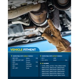 PHILTOP Catalytic Converter Direct Fit Murano 2009-2015 2017-2021, Pathfinder 2013 2015, Altima 3.5L 2007-2013, Pathfinder 3.5L 2014, QX60 3.5L 2014-2015, Quest 2011-2017, Murano 3.5L 2016, JX35 2013