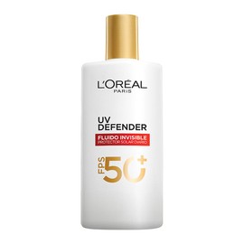 L'Oreal Paris UV Defender Fluido Invisible Protector Solar Diario FPS50+ con Ácido Hialurónico, Hidrata, previene líneas de expresión y protege de rayos UV, 40ml