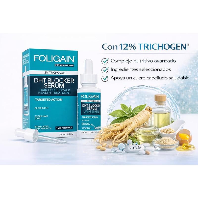 Foligain DHT Blocker Serum 60ml - Apoye el crecimiento del