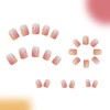 Short Flower Press on Nails Square Pink Fake Nails with