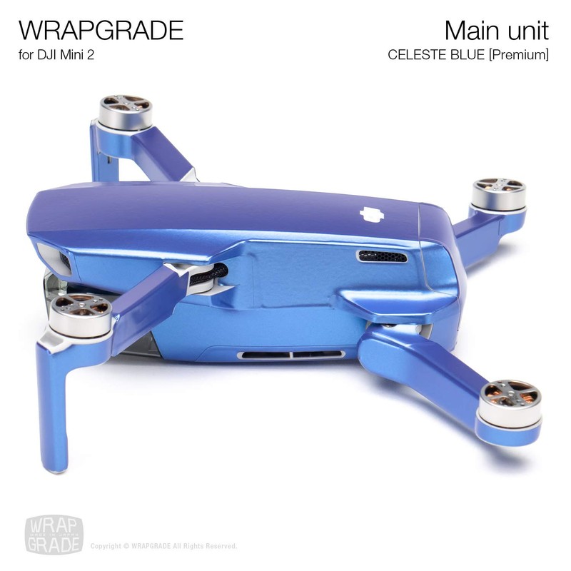 Wrapgrade Skin Sticker Set Compatible with DJI Mini 2 (Celeste