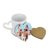 MR.R 10 Heart Shape MDF Coasters, Raw Wood Back Hardboard